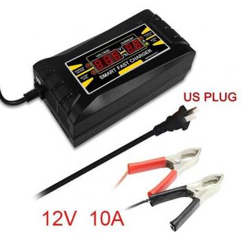 Full Automatic Smart Car Battery Charger 150V/240V to 12V 6A/10A with Acid Digital LCD Display EU US Plug