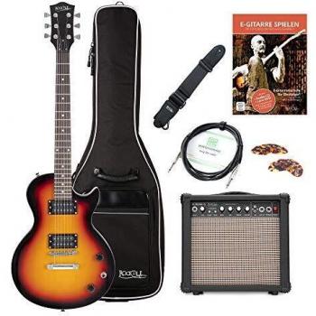Rocktile L-100 SB E-Gitarre Set Sunburst Gigbag Verstärker Gurt Picks