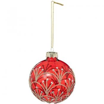 Boule de Sapin en Verre Rouge 8 cm