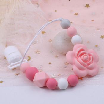 Baby Schnullerhalter mit Silikonblume