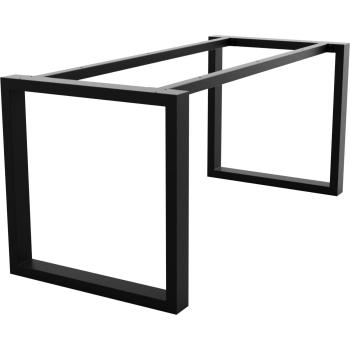 Pieds de Table Design Trapèze en Métal Noir