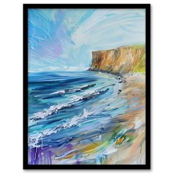 Atlantic Ridge Seascape Print – Blue A4