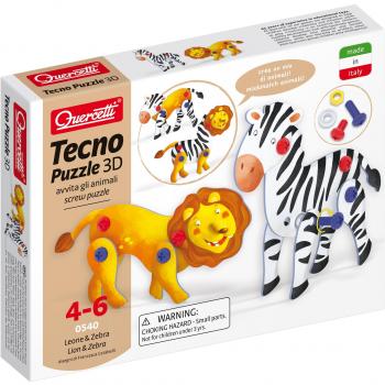 Quercetti 0540 Puzzle 3D Leone e Zebra
