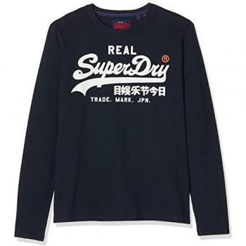 Superdry T-shirt a Maniche Lunghe Vintage Logo 1st Duo, Blu