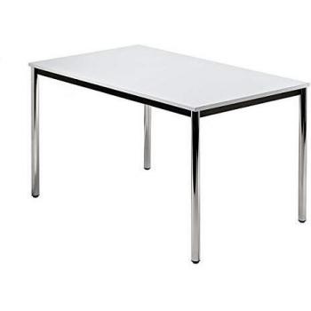 Hammerbacher Scrivania Serie D 1200×800×720 mm – Grigio C con tubo rotondo cromo