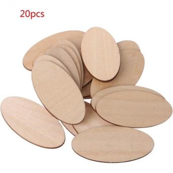 Chips de Madera para Etiquetas, Ovalados y Sin Terminar, 10/20/30 Piezas