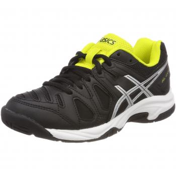Asics Gel-Game 5 GS, Zapatillas de Tenis para Niños, Negro/Silver/Sulphur Spring