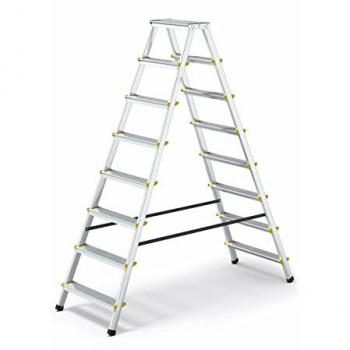MonMobilierDesign Escabeau double pliant en aluminium 8 marches