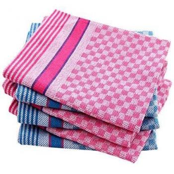 Branlason Premium Cotton Waffle Dish Towel – Blue/Pink Combo