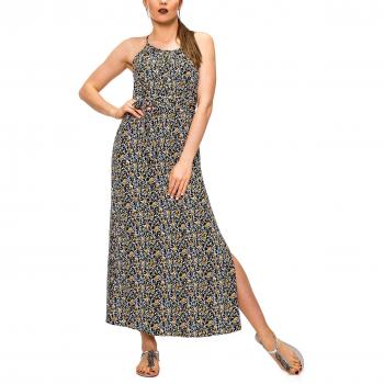 Vestido Vero Moda Vmsimply Easy Slit, AOP: Karen/Negro, Talla 44 para Mujer