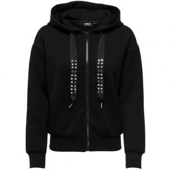 Camiseta Urbana Onl Fancy Negra con Capucha y Cremallera