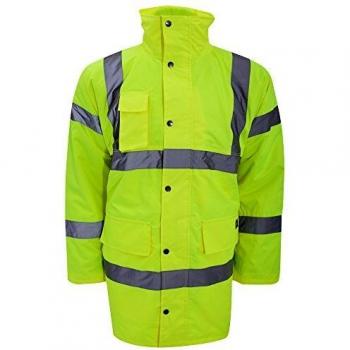 Yellow Dickies Motorway Safety Jacket with HiVis, Waterproof for Men