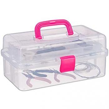 Rangement modulable 9 compartiments rose