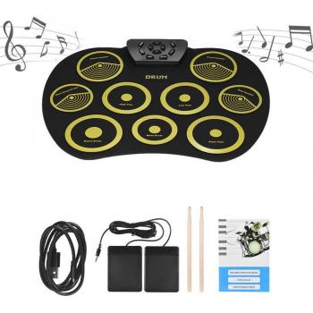 Portable 9-Pad Electronic Drum for Students with Pedal