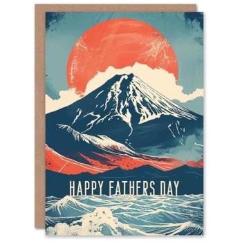 Japanese Sunset Mountain Father's Day Card