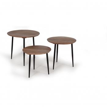 Mesa 3‑en‑1 Acacia y Metal Giner