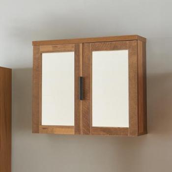 Stoccaggio Mobile da Bagno Namsskogan con Ante Specchiate – Colore Noce