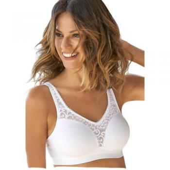 PETITE FLEUR Entlastungs‑BH – Packung (2 Stück), Damen, Gr. 95, Cup B, Grün‑Mint + Weiß, ohne Bügel, femininer Spitzen­detail