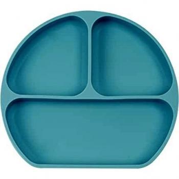 Assiette silicone ventouse bleu clair Safta