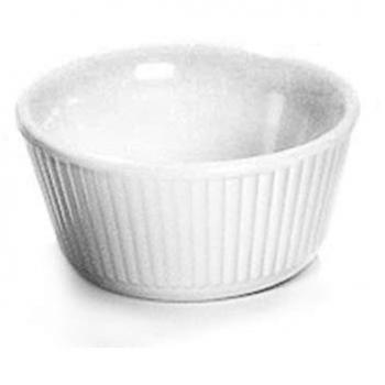 Genware 4 oz White Fluted Melamine Ramekin