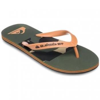 Molokai 25 de Quiksilver : Tongs à rayures noir marron, 42 mm