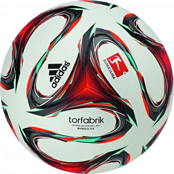 Adidas Bundesliga Spielball 2015 – Top Zustand, Weiß-Rot-Minztöne