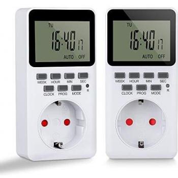 Komake Enchufe Temporizador Digital, 20 Programas Semanales, Pantalla LCD HD