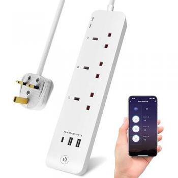 Smart WiFi Power Strip 3 Outlets Surge Protected with USB Ports