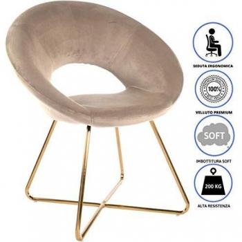 Silla de Comedor Baroni Home Circular con Asiento Ergonómico