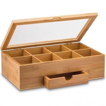 Caja de Almacenamiento de Bambú con Cajón