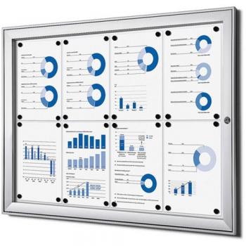 Luxe vitrinebord 8x A4 zilver