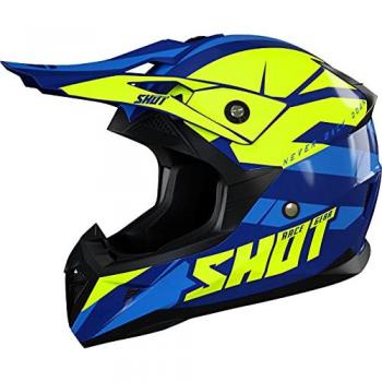 Casco de Off-Road Shot Race Gear Pulse Revenge Azul Marino-Amarillo-Azul