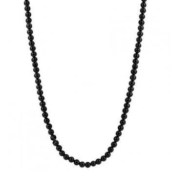 Collar de Hombre Ti Sento Milano 3916BO/42 con cuentas de plata y ónix, ajustable de 38 a 48 cm