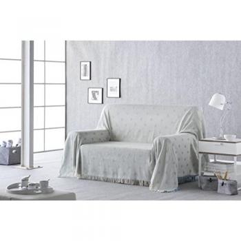 Protector Sofá y Cama Modelo Lunares Color Celeste