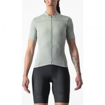 Traje de Ciclismo Castelli Anima 4 – Manga Corta Verde Suave, Mujer