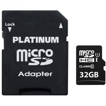 Platinum 177332 MicroSDHC‑Card 32 GB Class 10 mit SD‑Adapter
