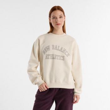Sweat-shirt Femme New Balance Graphic Fleece Crew Beige Taille S