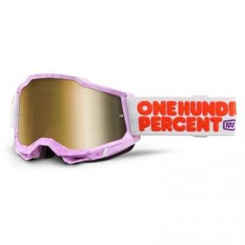 100% Accuri II Hundreds Motocross Brille Weiß Pink