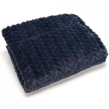 Plaid chevron bleu 130x170