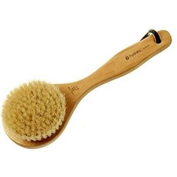 Hydréa London Medium Strength Classic Short Handle Body Brush with Natural Hog Bristles