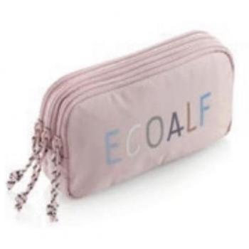 Estuche Triple Rectangular Miquelrius Ecoalf Rosa con Cremalleras