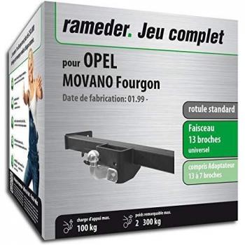 Rameder Pack attelage rotule Standard 2 Trous Opel MOVANO Fourgon + Faisceau électrique 13 Broches