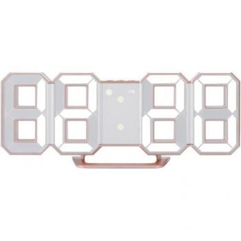 LED 3‑D Wall Clock – 8 Shapes, Date/Time, Celsius, Stereo & USB Charging