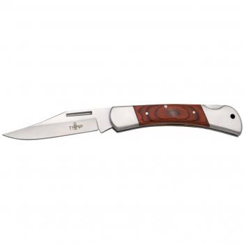 Navaja de Pesca Third, mango de madera, hoja de acero inox de 8,6 cm, virola de acero, total 19,4 cm