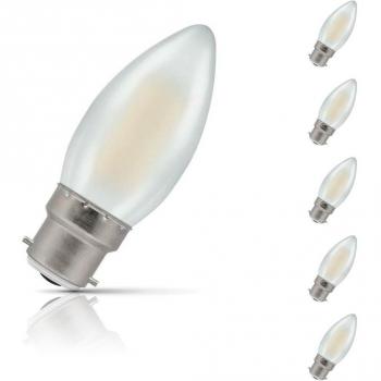Crompton LED Candle Light Bulb Dimmable 5W B22 Filament Warm White Pearl (40W Eqv)