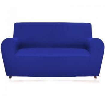 Canapé Housse Gemitex Magico – 3 places, polyester bleu électri­que, élasticité, taille jusqu’à 240 cm