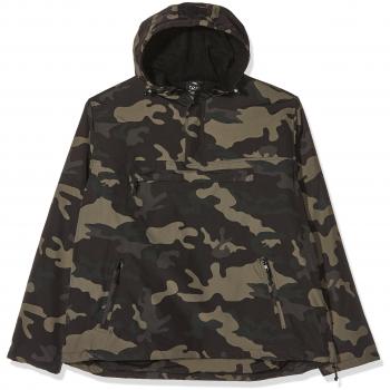Brandit Fleece Pull Over Windbreaker in darkcamo, 3XL