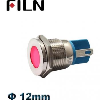Metall‑Pilotlicht 12 mm, 12 V – LED‑Anzeige (Grün/Blau/Weiß/Bernstein)
