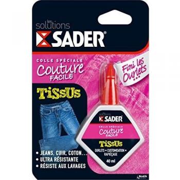 Sader Colle pour Couture Tissu et Textile Finis les Ourlets 40 ml