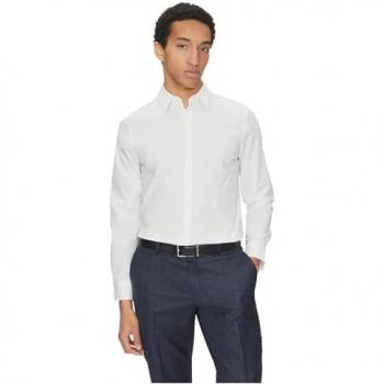 Calvin Klein Hemd LV04LB145G – Weiß, Slim Fit, 2‑Knopf‑Manschette, langärmlig